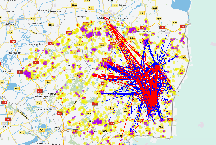 Overzicht over groepen ritten Speel animatie Bron: