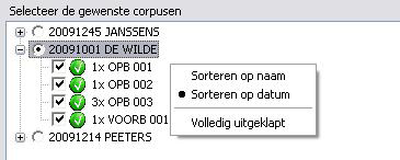 DYNAPLUG 4 De commissies kunnen op twee manieren worden gepresenteerd in DYNAPLUG - gesorteerd op naam: alfabetische rangschikking van uw commissies - gesorteerd op datum: de laatst gewijzigde