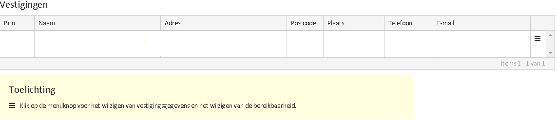 In de hierna volgende paragrafen volgt een toelichting bij alle tegels. Paragraaf Tegel 4.1 Welkom 4.2 Vestigingen (geldt niet voor schoolbesturen) 4.3 Contactpersonen scholen/instellingen 4.4 4.5 4.