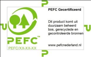 A.5. ONTWERPSPECIFICATIES Gebruikers van het logo kunnen het PEFC logo en de standaard labels aanpassen door de oriëntatie van het logo (portret/landschap) en de kleur te kiezen en het logo of label