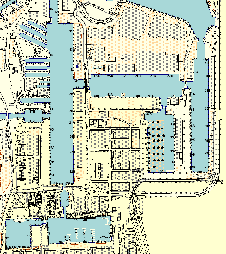 De oude dokken worden volgens voorgaand plan ingedeeld in 8 zones waarvan de ligplaatsen uitsluitend volgende bestemmingen hebben: Jachthaven enkel voor pleziervaartuigen.