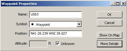 MapSource gebruiken > Waypoints maken en bewerken Waypoints maken en bewerken Een waypoint is een punt op de grafische kaart dat u opslaat in het geheugen.