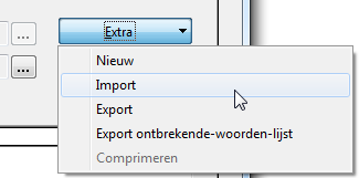 Woordenboek importeren in de SQL databank Wanneer het aanmaken van de nieuwe databank op de SQL-server succesvol is voltooid is het importeren van het "oude" woordenboek de volgende stap.