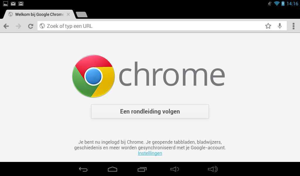 8 De app Chrome openen U opent Chrome, de app waarmee u kunt surfen op internet, als volgt: Ontgrendel de tablet of zet hem aan 1 U opent de app Chrome