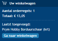 Wanneer er met de muis wordt bewogen over het artikel komt er, indien beschikbaar, extra productinformatie naar voren, met bijvoorbeeld de afmetingen van het artikel.