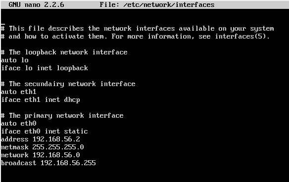 23 Om de ethernet interface 1 te activeren gebruiken we volgend commando: We stellen de interfaces in, in de file: