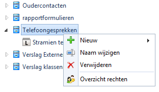 6.1.2 Stap 2: Maak een nieuw zorgtype aan in de mappenstructuur o Klik de hoofdmap aan met de rechtermuisknop. o Geef het zorgtype een passende naam. 6.1.3 Stap 3: Geef uw leerkrachten de nodige