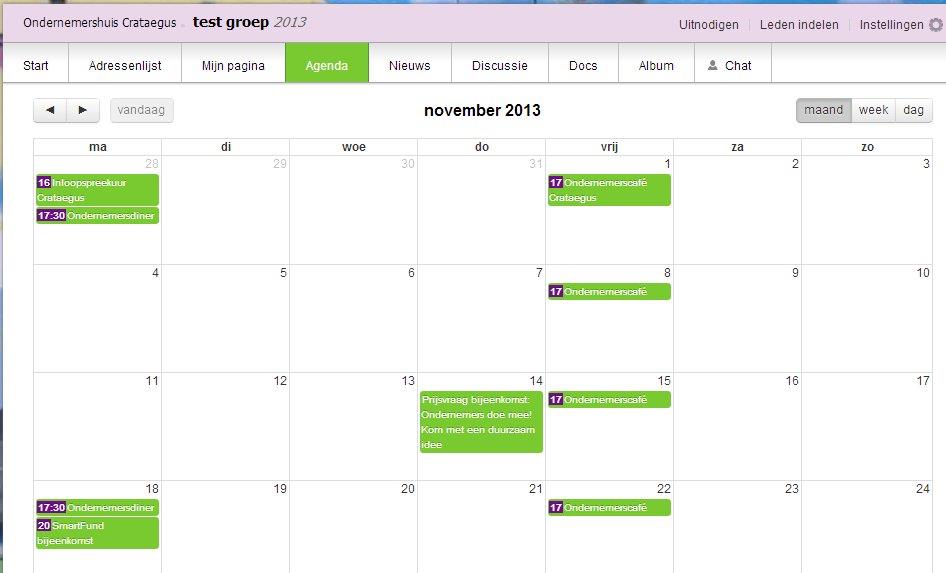 De agenda/kalender Klik op een dag in de agenda om iets toe te voegen.