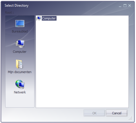 Dit scherm zal verschijnen: Verwijs naar de map van de gewenste