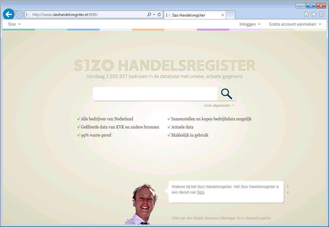 1. Het Sizo Handelsregister Met het Sizo Handelsregister kunt u op een eenvoudige manier informatie vinden van alle organisaties in Nederland.