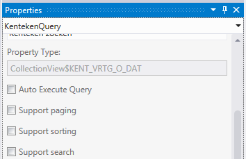 Zo moet: Auto Execute Query uitgevinkt worden om te voorkomen dat er data opgevraagd wordt bij het openen van het scherm.