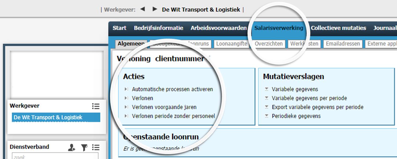 4.1 Automatische processen activeren 1. Via Salarisverwerking naar Algemeen. Vervolgens klikken op Automatische processen activeren. 2. Juiste periode selecteren.