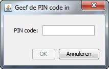 Geef de PIN-code in Klik op OK