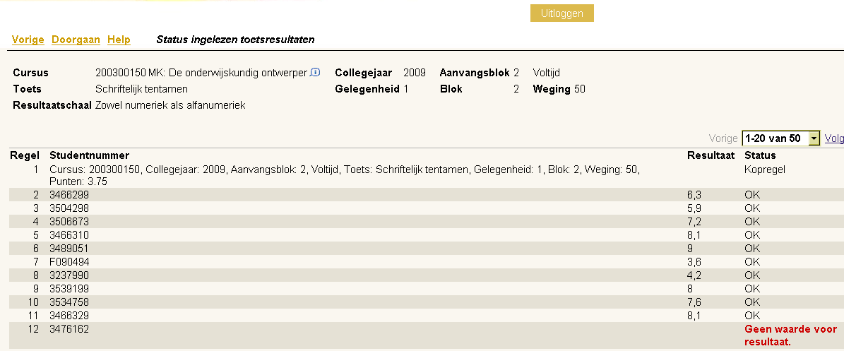 Er verschijnt een melding waarin wordt gevraagd of u de regels met status