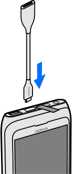 80 Uw foto's en video's 1 Sluit de HDMI-adapter aan op de HDMI-aansluiting van uw telefoon.