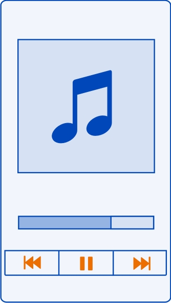 Muziek en audio 83 Tip: Als u naar muziek luistert, kunt terugkeren naar het startscherm, terwijl de muziekspeler op de achtergrond blijft spelen.
