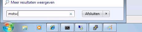 3.2 Windows Vista of 7 Voor deze Windows versies kunt u op twee manieren verbinding maken naar extern bureaublad.