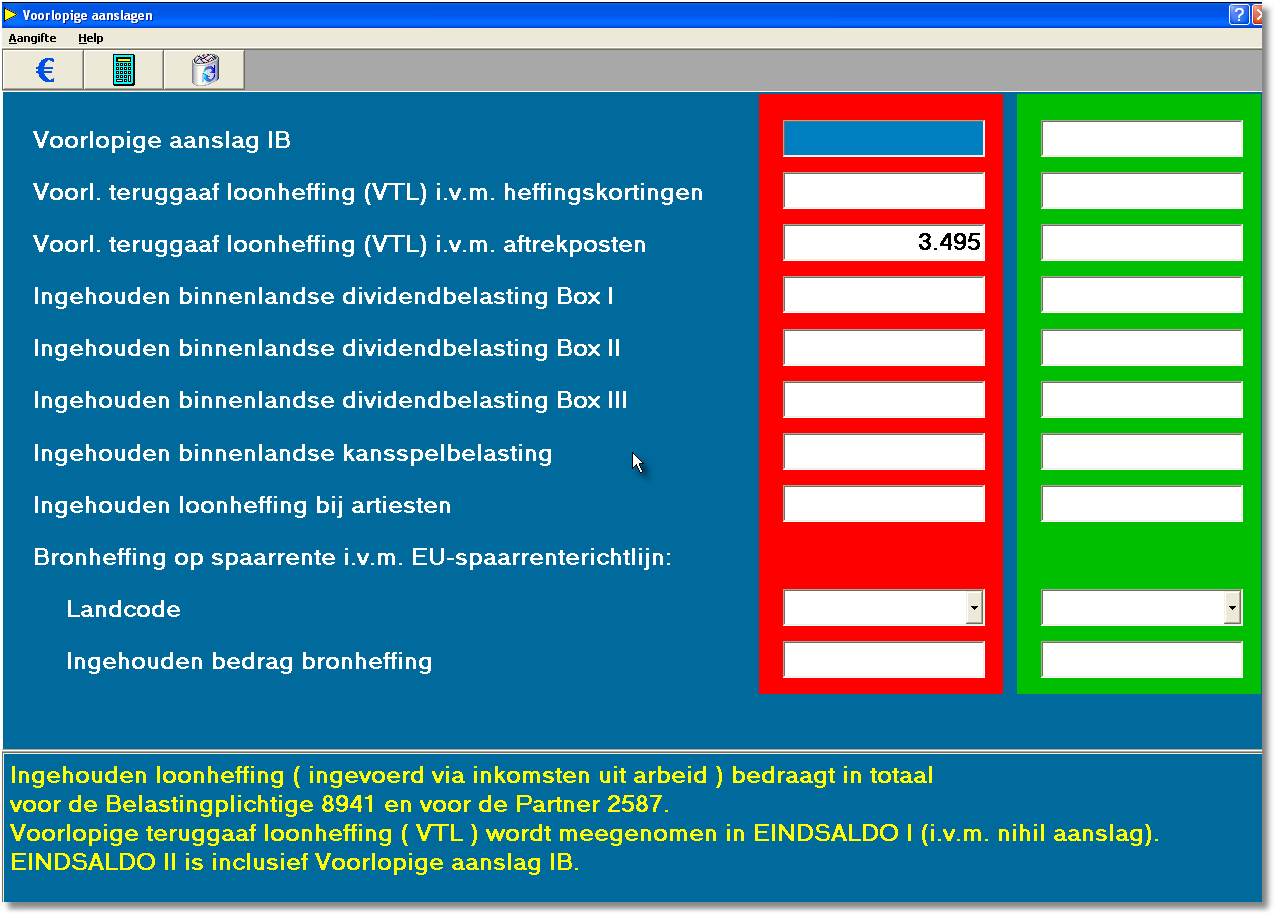 Belastingplichtige is overal in het pakket