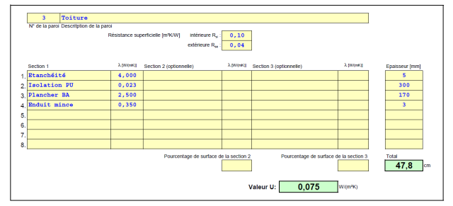 CONCEPTION PASSIVE VALEURS U DES PAROIS