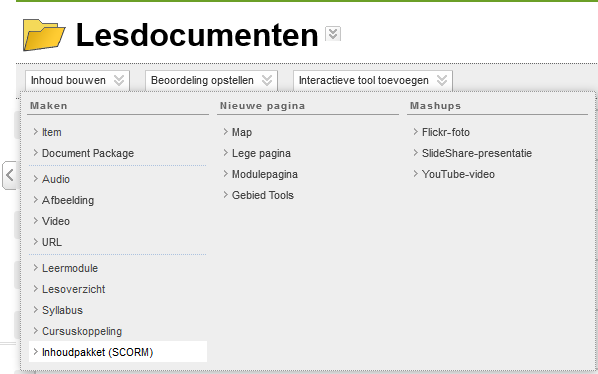 SCORM traceren Ga naar de SCORM-oefening en kies voor Rapporten.