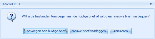 o o o Toevoegen aan huidige brief: wanneer hiervoor gekozen wordt dan wordt de betreffende bijlage gekoppeld aan de geselecteerde brief Nieuwe brief vastleggen: wanneer hiervoor gekozen wordt dan