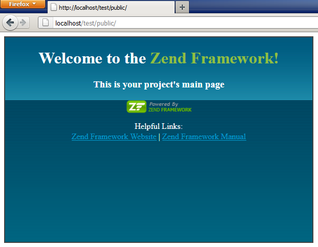 Figuur 2 Om te testen of ZF goed geïnstalleerd en geconfigureerd is doe je het volgende: Start de webserver in Wamp.