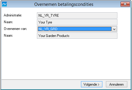 Tabblad Instellingen Pagina 3 van 11 C4 Betalingscondities memoriaal Kies in de nieuwe actieve administratie vanuit Bestand/Administraties de menuoptie Document/Overnemen kortingscondities, iedere