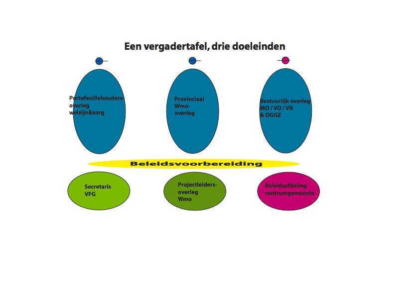 Intensieve samenwerking met de regiogemeenten op het terrein van de laatste drie prestatievelden van de Wmo is eind 2007 volledig geïntegreerd in het gebruikelijke overleg in het kader van de