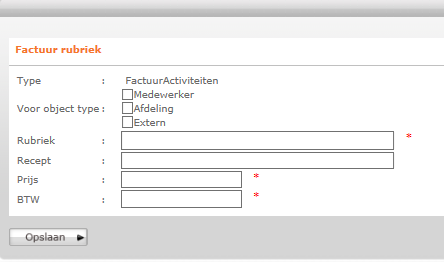 3.2. Ontwerpen van Factuur rubrieken: Log in als admin Ga naar Admin Panel > Administratie rubriek Klik op lijstfilter en selecteer Facturen Klik op Nieuwe rubriek maken Vul de volgende gegevens in