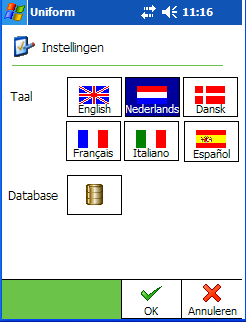 2.5 Overige instellingen In onderstaand figuur is te zien welke opties er te vinden zijn onder de knop instellingen.