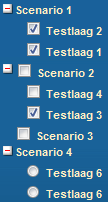 3.6 Wat zijn de verschillende aan- en uitvink opties voor de boom? Er zijn verschillende manieren in te stellen om items aan en uit te kunnen zetten.