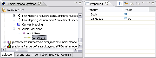 HOOFDSTUK 5. BESLUIT 40 Figuur 5.3: Mogelijkheid om OCL constraints toe te voegen aan de REA editor is eigenlijk een uitbreiding van de UML standaard voor een domeinspecifiek probleem.