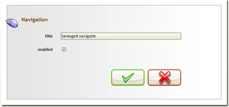 Dit zijn alle gegevens die aangepast kunnen worden voor de navigatie. Om deze gegevens op te slaan moet op de groene knop onderaan de pagina geklikt worden met de linkermuisknop.