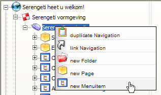 Beheer menu Het menu dat onder de navigatie hangt is het menu dat ook zichtbaar is op de website. Onder een menu kan ook een menu hangen en dat is dan een submenu.