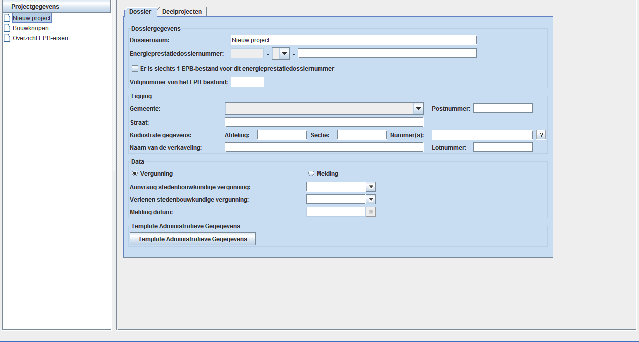 3.4 Het hoofdvenster Het hoofdvenster is de zone tussen de toolbar en de statusbalk. De inhoud van het hoofdvenster wordt bepaald door de selectie in de toolbar (zie navigatie).