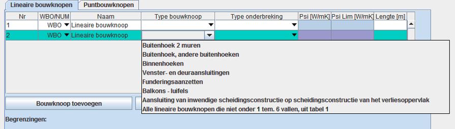 Als men toch een bouwknoop wenst in te voeren die numeriek berekend werd, moet men de keuze zowel rekenen met numerieke waarden als met waarden bij ontstentenis selecteren.