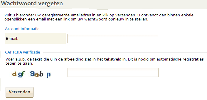 2.2 Wachtwoord Vergeten a) Bent u uw wachtwoord vergeten ga dan naar http://support.cloudtec.nl en klik op de link Wachtwoord vergeten (zie hieronder).