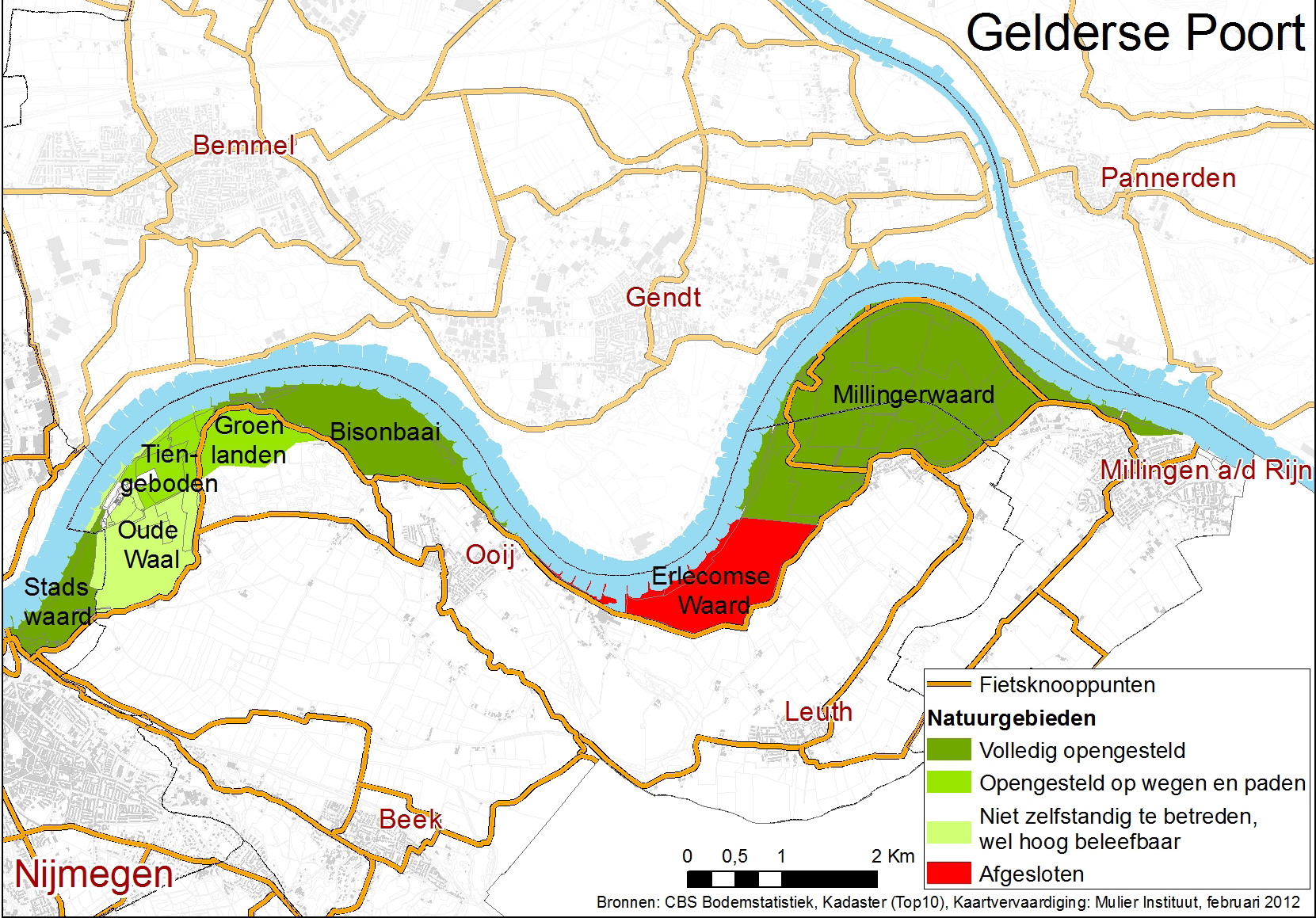 In de Gelderse Poort is de hoeveelheid natuur in het winterbed toegenomen met ca. 40% op de totale omvang van het winterbed in de periode 1996-2010. De grootste groei lag in de periode 1996 2004.