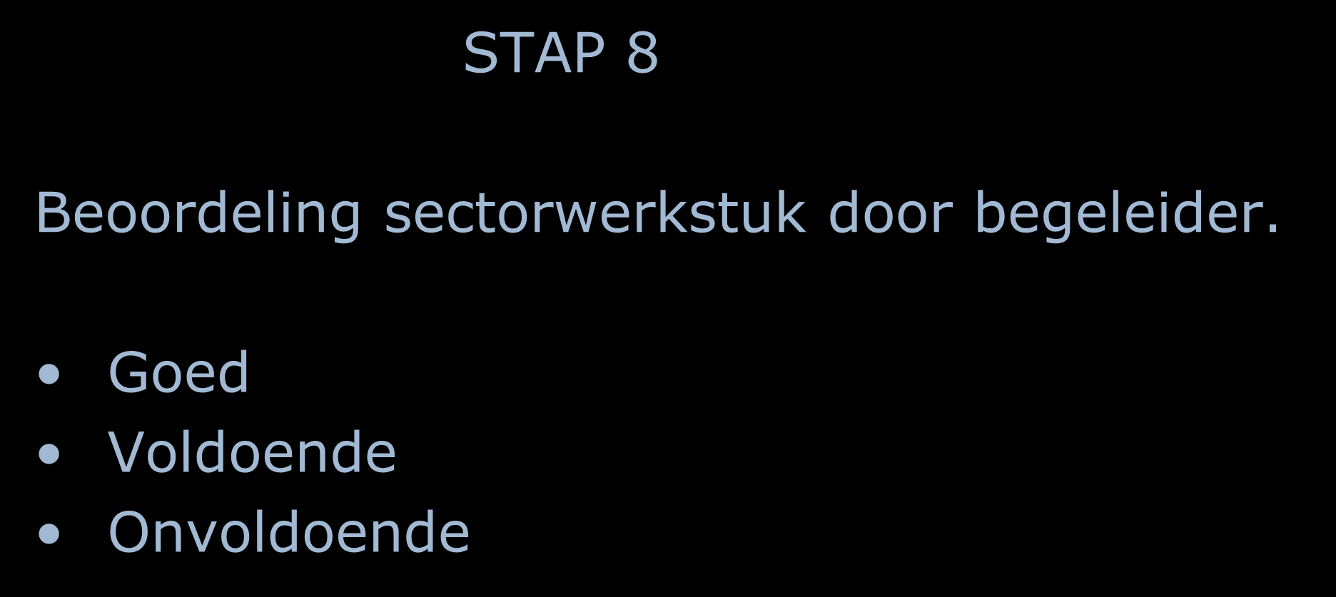 STAP 8 Beoordeling sectorwerkstuk door