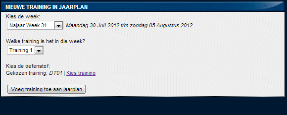 3.2. Een (andere) training toewijzen Als u in 3.1.