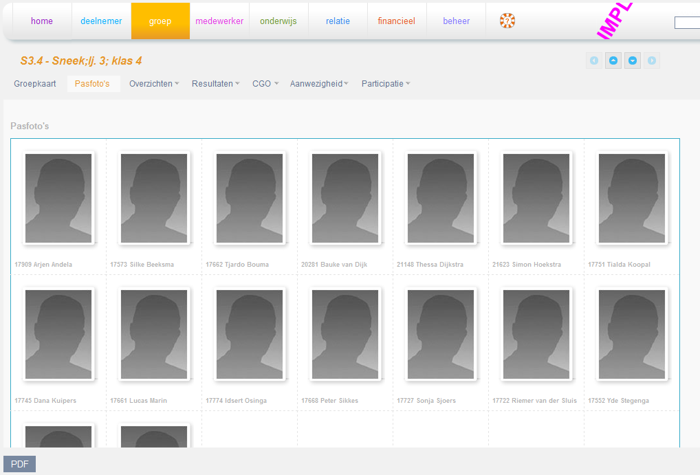 Mijn groepen Van je groepen heb je altijd een actueel overzicht met pasfoto s beschikbaar.