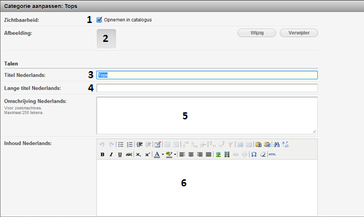 3. Bij Subcategorie van kunt u aangeven of het een hoofdcategorie is of een subcategorie.