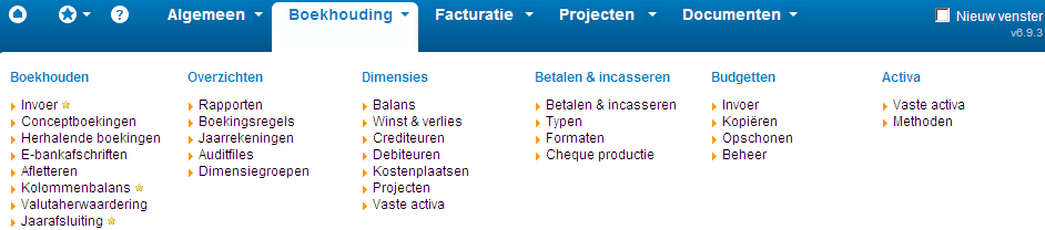 2 Jaarafsluiting Om de beginbalans voor een nieuw boekjaar te genereren dient een jaarafsluiting te worden uitgevoerd.