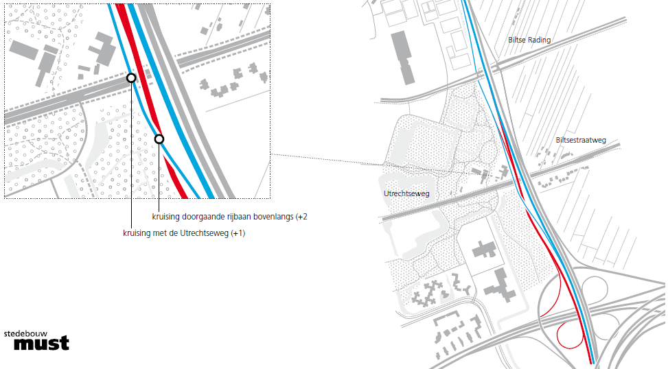 Basisvariant Crossover A4 AANSLUITING UITHOF OP DE A28 (LOCATIE 06) Locatievarianten voor de aansluiting Uithof op de A28 worden na de zomer 2013 beoordeeld.