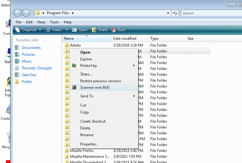 Selecteer in Windows Verkenner het bestand (of de map) dat u wilt controleren Klik met de rechtermuisknop op het object om het snelmenu te openen Kies de optie Scannen met AVG om het bestand te
