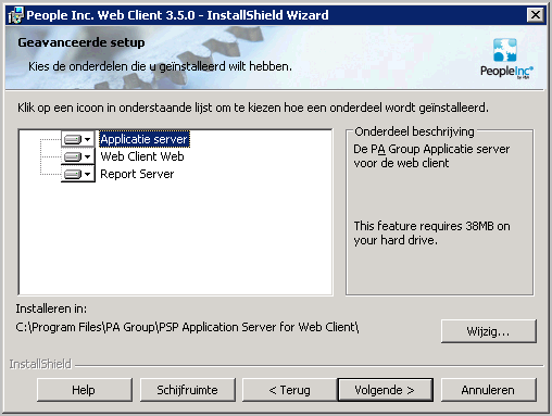Upgrade Web Client met ESS naar versie 3.5.0 23 Kies voor Volgende om verder te gaan met de installatie.