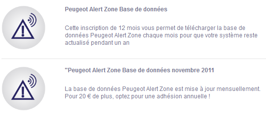 1. Procedure voor het aanschaffen, downloaden en automatisch installeren van de Peugeot Alert Zone-bestanden op de SD HC-kaart (AANBEVOLEN PROCEDURE) Ervaren gebruikers kunnen kiezen voor een