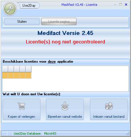 Dit kan middels de snelkoppeling op het bureaublad of via het Start Menu (Alle programma s, Use2Day) 7.