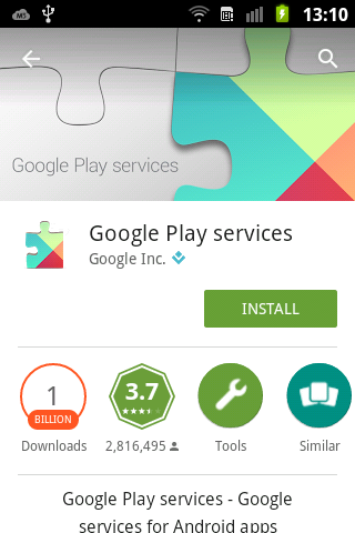 Handleiding apparaatinstallatie voor 9 Op apparaten met Android-versie 2.3.x moet Google Play Services worden geïnstalleerd.