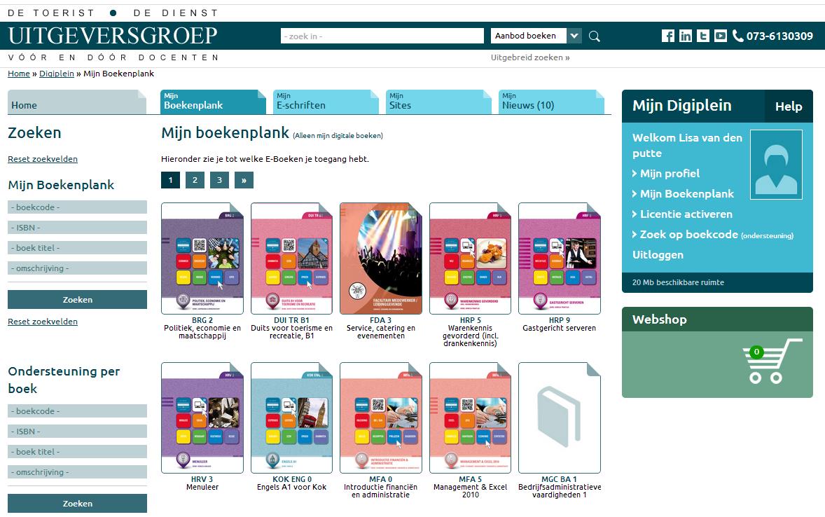 Optie 3: via Mijn Boekenplank. Klik op Mijn Boekenplank. Hier staan al uw geactiveerde e-boeken.
